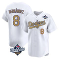 Los Angeles Dodgers #8 Enrique Hern¨¢ndez Player White Gold HOLBERT World Series Collection Limited Home Stitched Jerseys