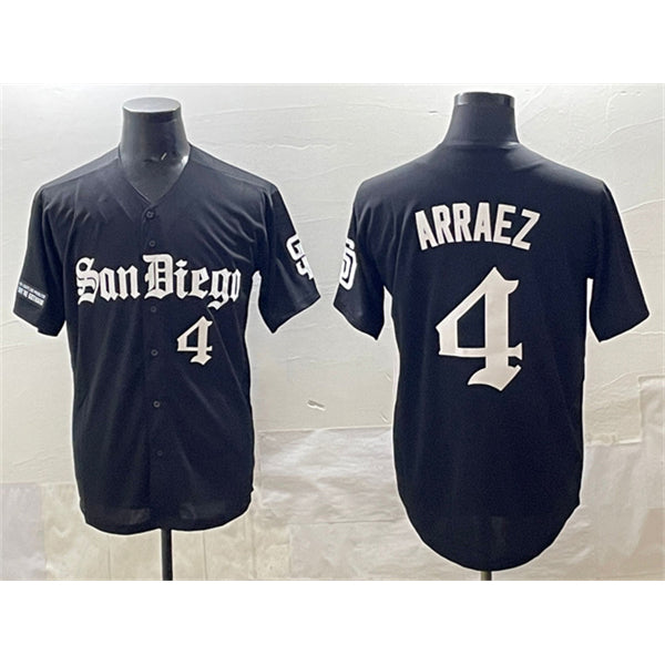 San Diego Padres #4 Luis Arraez Black HOLBERT Gothic Edition Vapor Limited Stitched Jersey