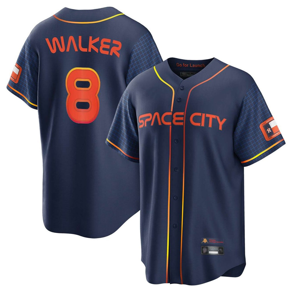 Houston Astros #8 Christian Walker Player Navy HOLBERT City Connect Home Game Stitched Jerseys
