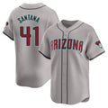 Arizona Diamondbacks #41 Carlos Santana Player Gray HOLBERT Road Limited Home Game Stitched Jerseys