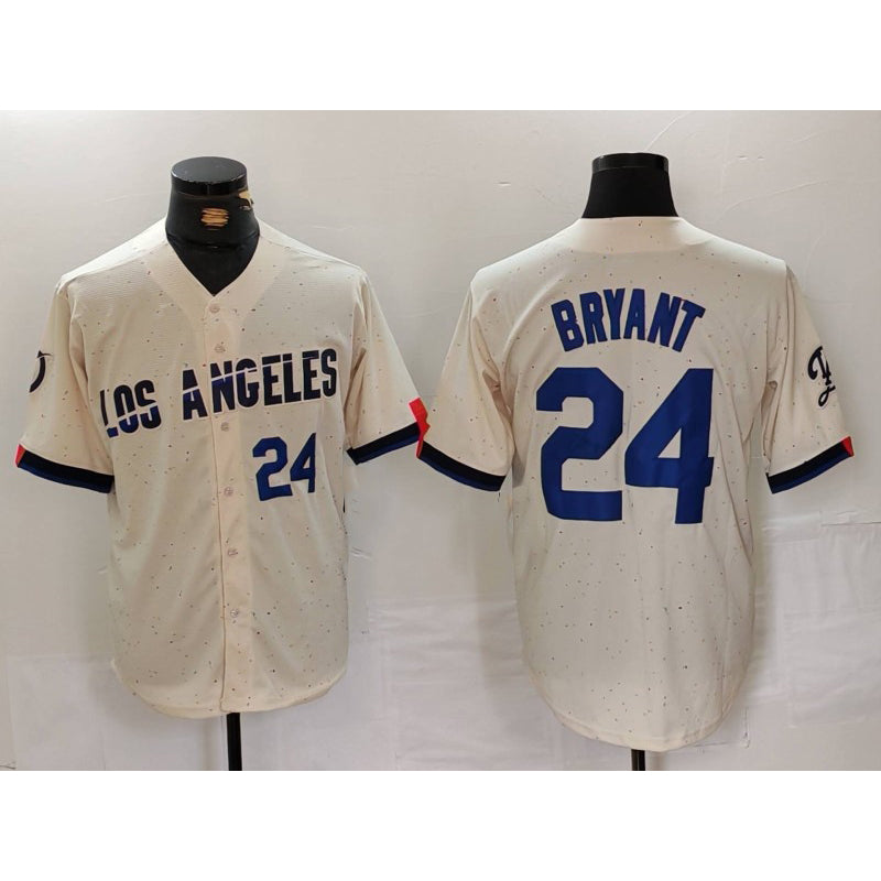 Los Angeles Dodgers #24 Kobe Bryant Number Cream HOLBERT 2024 City Connect Limited Stitched Jerseys