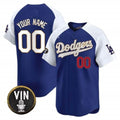 Custom Los Angeles Dodgers Vin Scully Patch Gold Trim Vapor Premier Limited Jersey ¨C Royal White HOLBERT