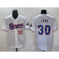 Texas Rangers #30 Nathaniel Lowe Number White HOLBERT 2024 Gold Collection Limited Cool Base Jerseys