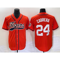 Detroit Tigers #24 Miguel Cabrera Orange HOLBERT Cool Base Stitched Jersey