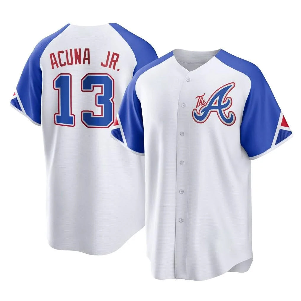 Atlanta Braves #13 Ronald Acuna Jr Player White HOLBERT City Connect Home Game Stitched Jerseys