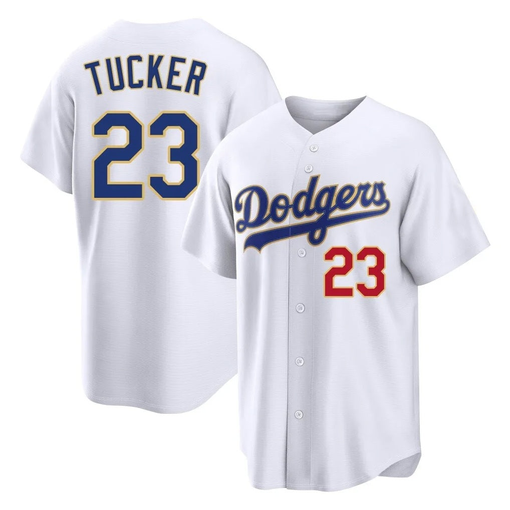 Los Angeles Dodgers #23 Kyle Tucker Player Gold White HOLBERT 2026 Collection Stadium Limited Stitched Jerseys