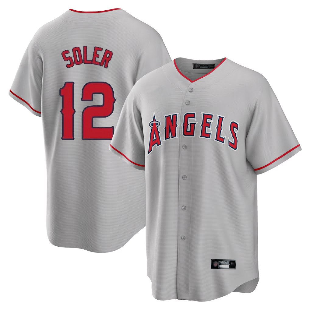 Los Angeles Angels #12 Jorge Soler Player Gray HOLBERT Home Game Stitched Jerseys