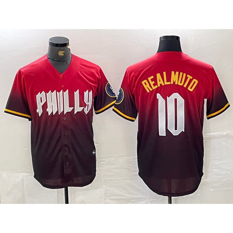 Philadelphia Phillies #10 JT Realmuto Red HOLBERT 2024 City Cool Base Jersey