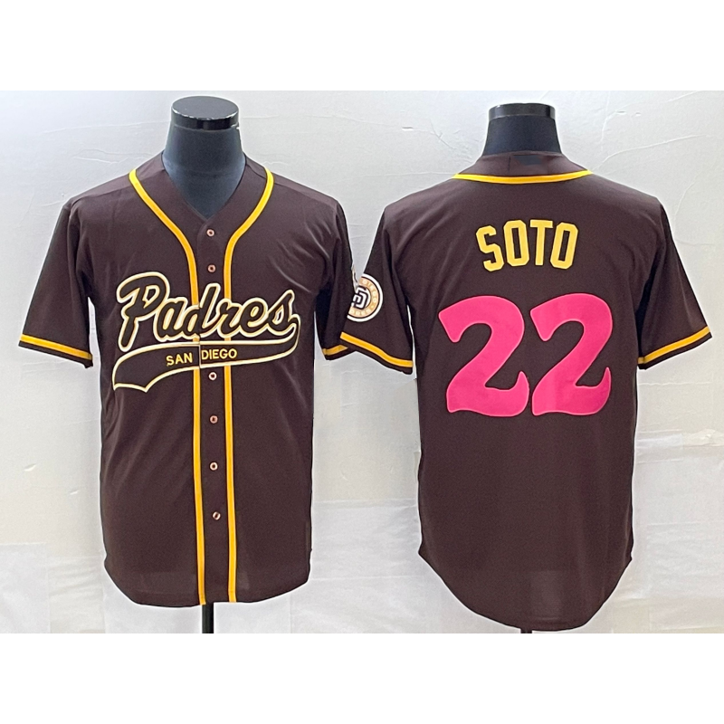 San Diego Padres #22 Juan Soto Brown HOLBERT NEW 2023 City Connect Cool Base Stitched Jersey