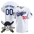 Custom Los Angeles Dodgers x One Piece White HOLBERT Zoro Patch Vapor Premier Limited Jersey - Stitched