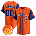 Custom Houston Astros x Dragon Ball Royal Orange HOLBERT Vapor Premier Limited Jersey - All Stitched