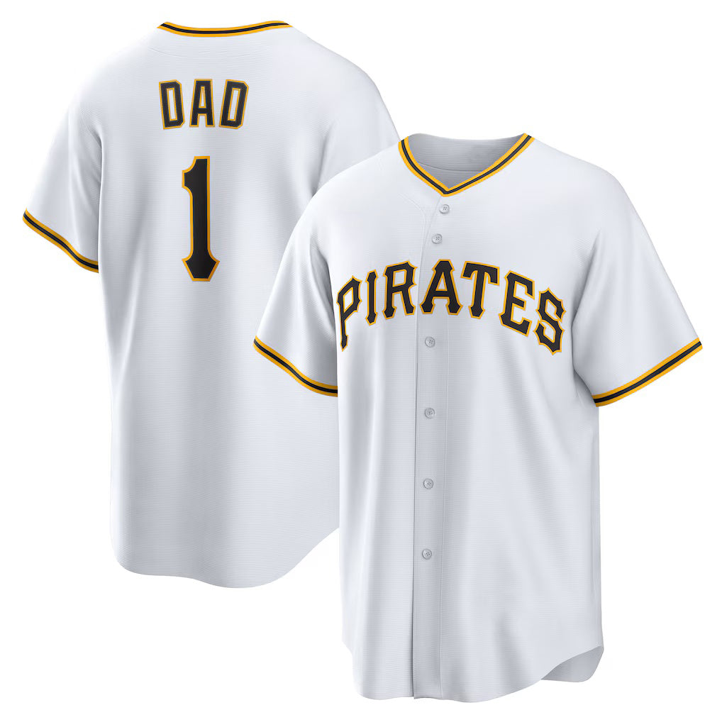 Pittsburgh Pirates #1 Dad Home White HOLBERT Replica Jersey