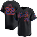 New York Mets #22 Juan Soto Black HOLBERT 2024 Alternate Limited Stitched Jersey