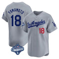 Los Angeles Dodgers #18 Yoshinobu Yamamoto Player Gray HOLBERT World Series Meet Limited Home Stitched Jerseys