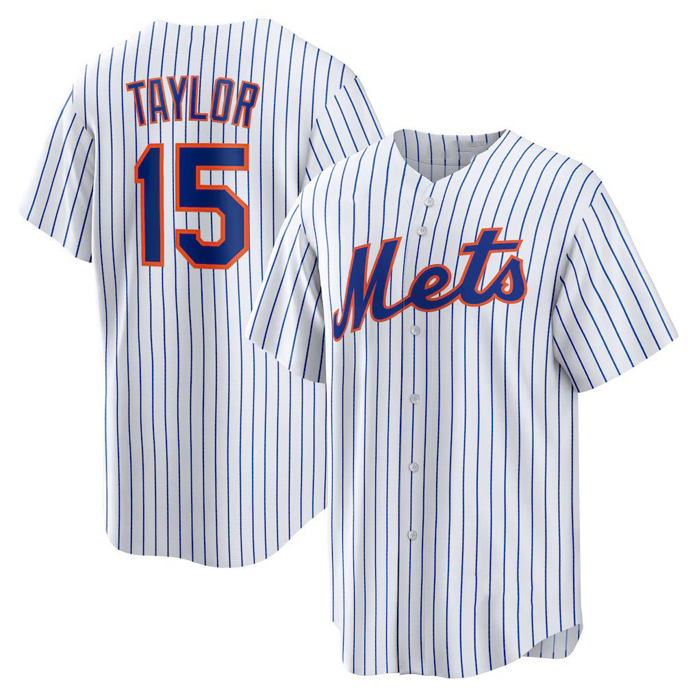 New York Mets #15 Tyrone Taylor White HOLBERT Home Replica Jersey