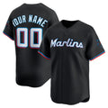 Custom Miami Marlins Black HOLBERT Alternate Limited Jersey