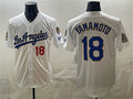 Los Angeles Dodgers #18 Yoshinobu Yamamoto White HOLBERT 2026 Gold Collection 9x & B2B Champs Patch Stitched Jersey