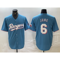 Texas Rangers #6 Josh Jung Light Blue HOLBERT Team Logo Cool Base Jersey