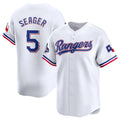 Texas Rangers #5 Corey Seager White HOLBERT 2023 World Series Champions Stitched Jersey