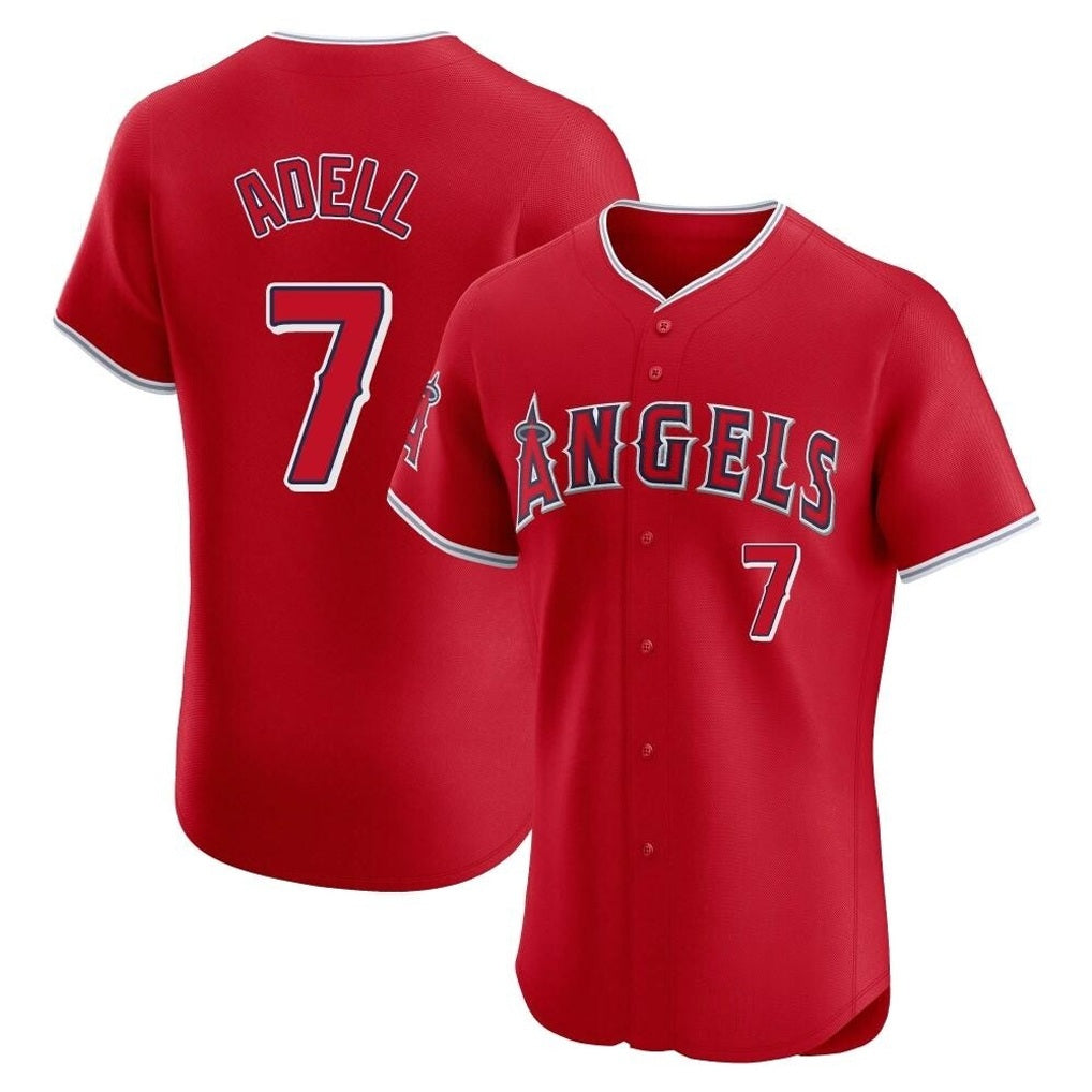 Los Angeles Angels #7 Jo Adell Player Red HOLBERT Home Limited Elite Stitched Jerseys