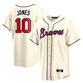 Atlanta Braves #10 Chipper Jones Player Cream HOLBERT Home Game Stitched Jerseys