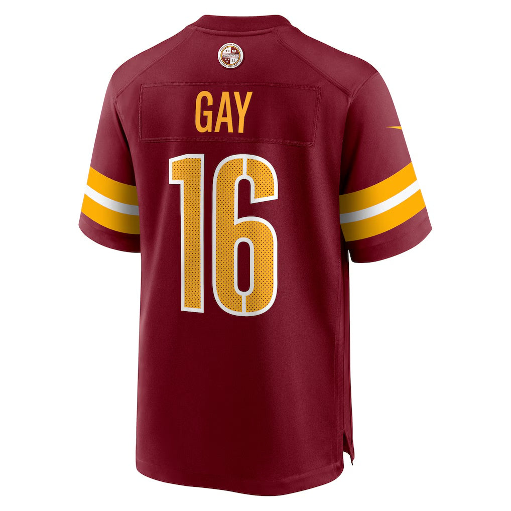 W.Commanders #16 Matt Gay Burgundy HOLBERT Team Game Jersey
