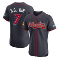 Atlanta Braves #7 Ha-Seong Kim Player Navy HOLBERT 2025 Speedway Classic Limited Elite Home Game Stitched Jerseys