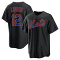 New York Mets #12 Francisco Lindor Black HOLBERT Alternate Replica Jersey