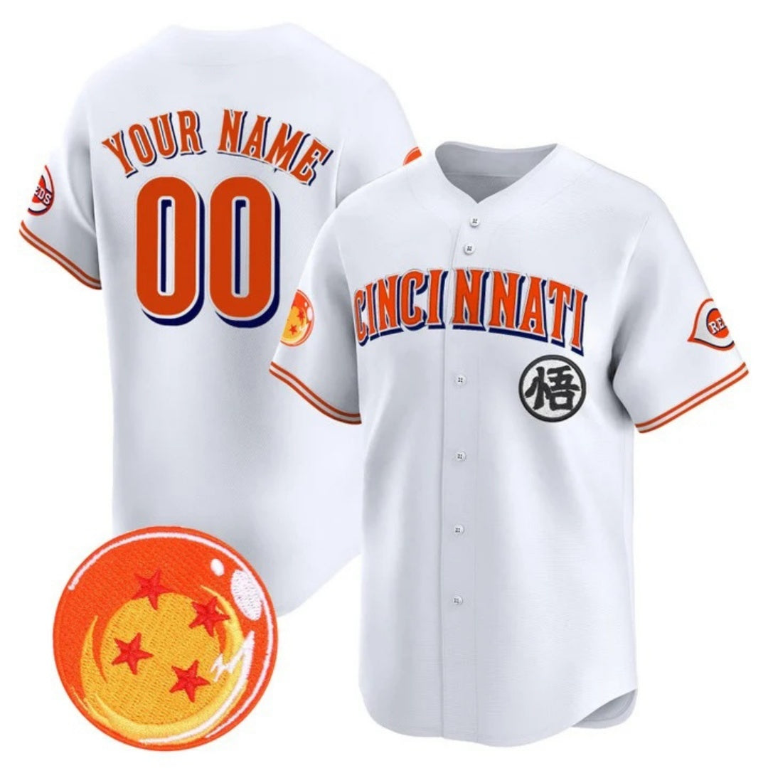 Custom Cincinnati Reds x Dragon Ball White HOLBERT Vapor Premier Limited Jersey - All Stitched