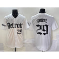 Detroit Tigers #29 Tarik Skubal White HOLBERT 'Motor Gothic Edition' Vapor Premier Limited Stitched Jersey