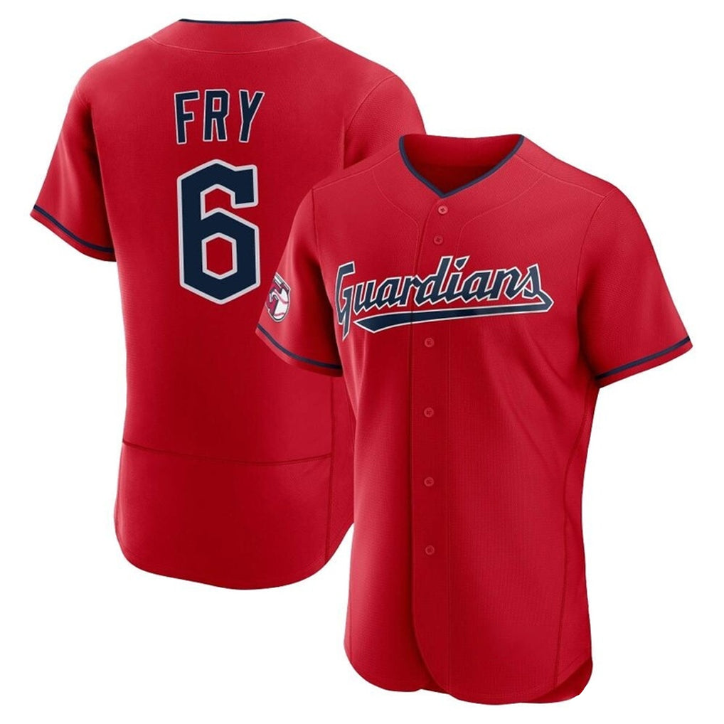Cleveland Guardians #6 David Fry Player Red HOLBERT Limited Elite Home Stitched Jerseys