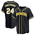 Milwaukee Brewers #24 William Contreras Player Black HOLBERT Fashion Out Home Game Stitched Jerseys