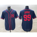 New York Yankees #99 Aaron Judge Navy Red HOLBERT Fashion Cool Base Jersey