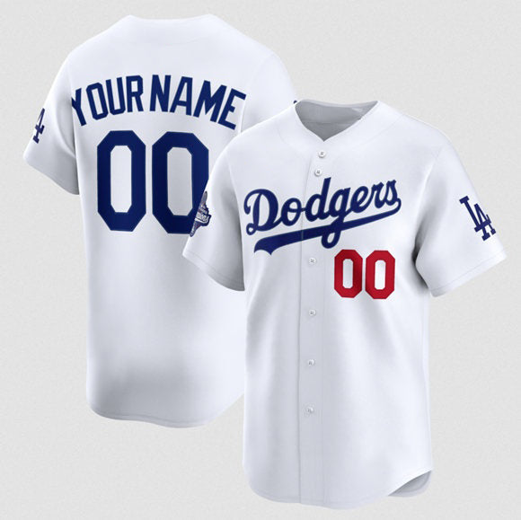 Custom Los Angeles Dodgers ACTIVE PLAYER White HOLBERT 2025 Champions Stitched Jersey