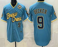 Milwaukee Brewers #9 Bob Uecker Blue HOLBERT City Connect Limited Jersey