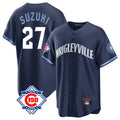 Chicago Cubs #27 Seiya Suzuki Player Navy HOLBERT 150th Anniversary City Connect Home Game Stitched Jerseys