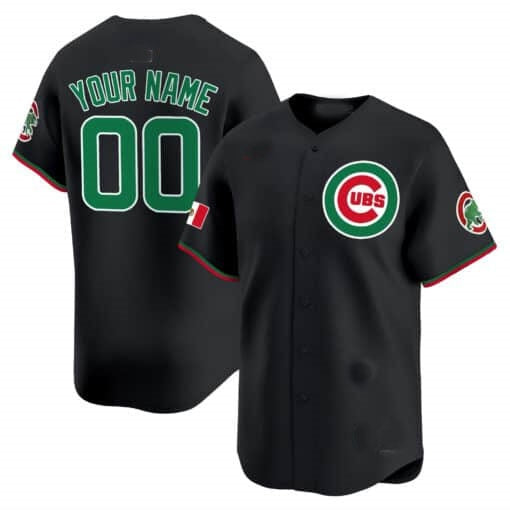 Custom Chicago Cubs Mexico Vapor Premier Limited Jersey V3 ¨C Black HOLBERT