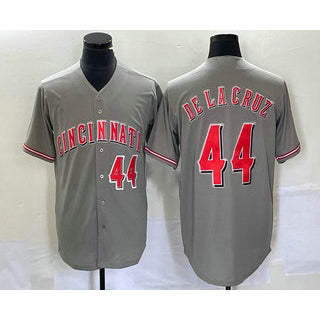 Cincinnati Reds #44 Elly De La Cruz Number Grey HOLBERT Cool Base Stitched Jersey