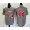 Cincinnati Reds #44 Elly De La Cruz Number Grey HOLBERT Cool Base Stitched Jersey