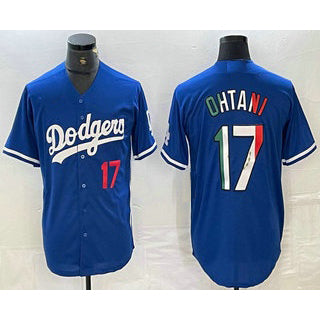 Los Angeles Dodgers #17 Shohei Ohtani Number Mexico Blue HOLBERT Cool Base Stitched Jerseys