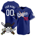 Custom Los Angeles Dodgers x One Piece Royal HOLBERT Zoro Patch Vapor Premier Limited Jersey - Stitched