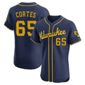 Milwaukee Brewers #65 Nestor Cortes Player Navy HOLBERT Home Limited Elite Stitched Jerseys