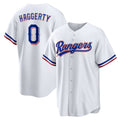 Texas Rangers #0 Sam Haggerty White HOLBERT Home Replica Jersey