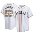 Houston Astros #53 Cristian Javier Player Gold HOLBERT Collection Game Home Stitched Jerseys