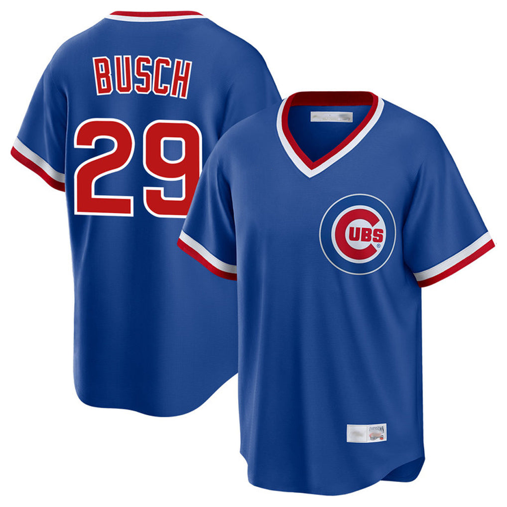 Chicago Cubs #29 Michael Busch Player Royal HOLBERT T-shirt Cooperstown Collection Limited Stitched Jerseys