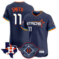 Houston Astros #11 Cam Smith Player Navy HOLBERT City Connect Texas Patch Vapor Premier Limited Elite Home Stitched Jerseys