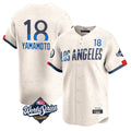 Los Angeles Dodgers #18 Yoshinobu Yamamoto Player Cream HOLBERT World Series City Connect Limited Home Stitched Jerseys