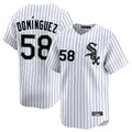 Chicago White Sox #58 Seranthony Dominguez Player White HOLBERT Stripe Limited Home Stitched Jerseys