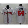 Atlanta Braves #54 Max Fried White HOLBERT Stitched Cool Base Jersey