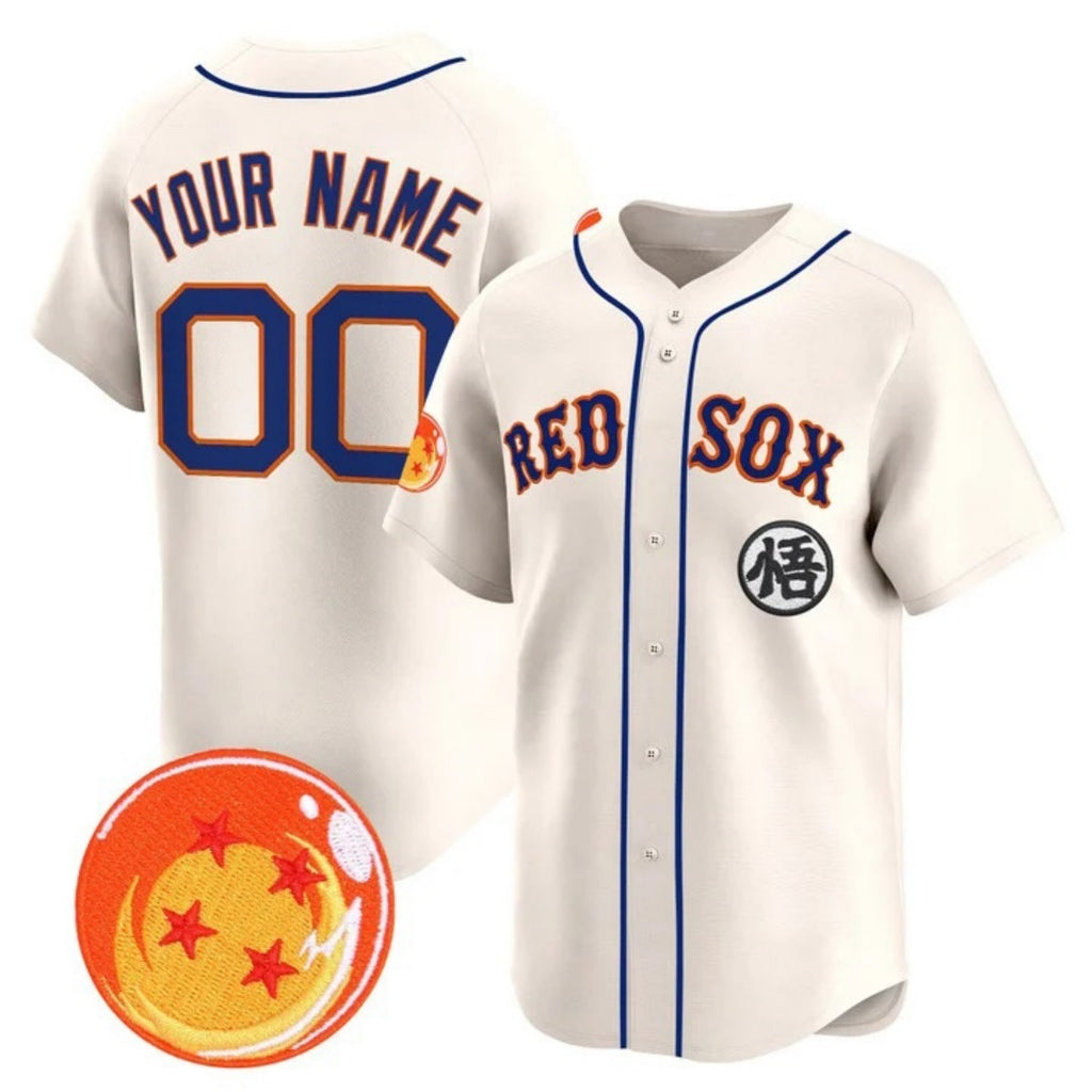 Custom Boston Red Sox x Dragon Ball Cream HOLBERT Vapor Premier Limited Jersey - All Stitched